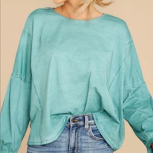 Jade Green top NWT size large